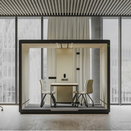 Cabine acoustique Flathouse installée dans un espace de travail moderne. - Flathouse