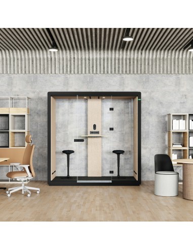 Cabine acoustique Flathouse installée dans un espace de travail contemporain. - Flathouse