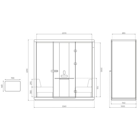 Illustration du niveau d’isolation acoustique standard de la cabine Flathouse à 31 dB. - Flathouse