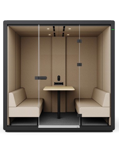 Cabine Flathouse deux places en finition claire et structure métal noir. - Flathouse