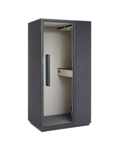Cabine Quadra simple, design épuré et structure compacte avec porte vitrée. - Quadra