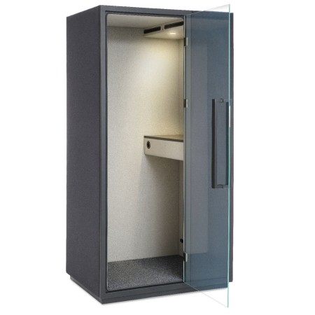 Cabine acoustique Quadra avec éclairage intérieur intégré. - Quadra