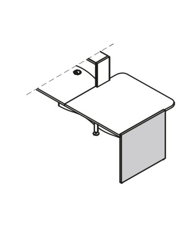Pied bas droite L. 77 x P. 2,8 x H. 75,5cm