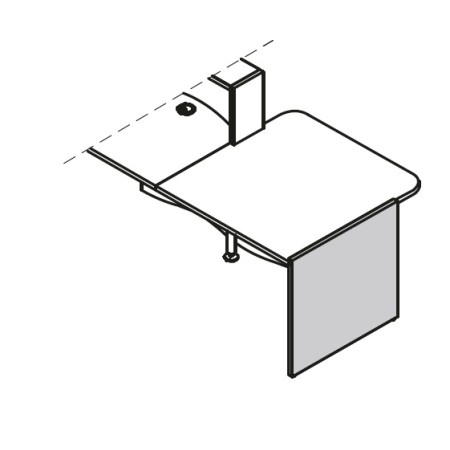 Pied bas droite L. 77 x P. 2,8 x H. 75,5cm