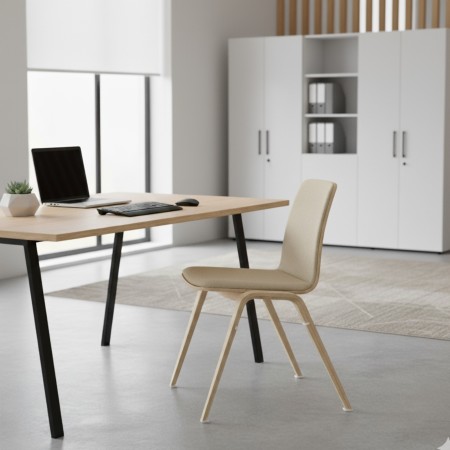 Chaise rembourrée intégrale Woodstock – Assise & dossier en tissu 2