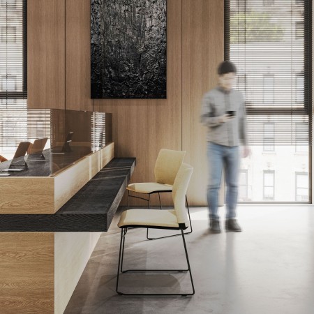 Chaise Fendo FD 271 avec housse capitonnée en salle d'accueil