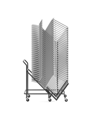 Chariot FD TR chargé de chaises Fendo empilées – vue latérale