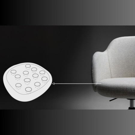 Détail du rembourrage généreux de la chaise Flos FS KP