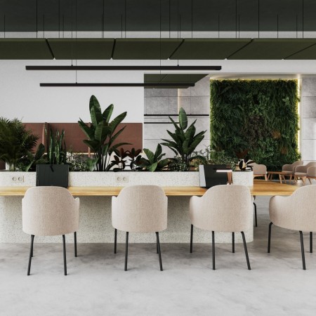 Chaise Flos FS KP 215 dans un espace de travail moderne