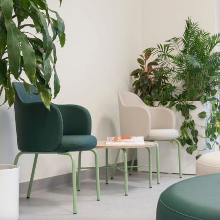 Chaise Flos FS KP 215 en tissu vert – idéale pour espace détente