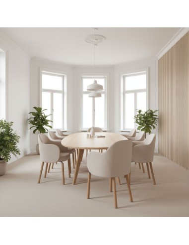 chaise blanche flos wood pour salle de réunion élégante