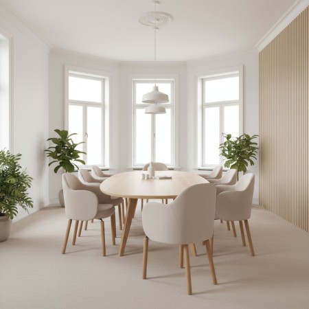 chaise blanche flos wood pour salle de réunion élégante