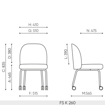 dimensions de la chaise FS K 260