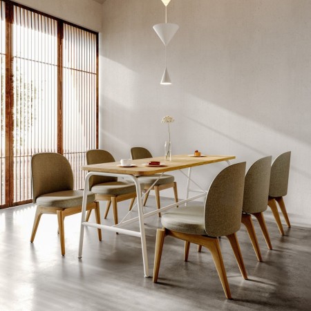 Chaise Flos FSW K 721 sans accoudoirs avec piétement bois naturel 2