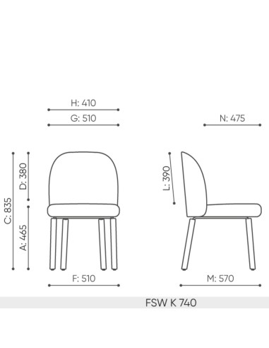 dimensions de la chaise FSW K 740