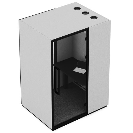 Espace de travail insonorisé avec bureau assis-debout électrique - Quadra