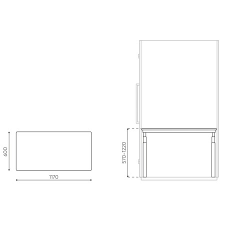 Dimensions complètes de la cabine Quadra. - Quadra