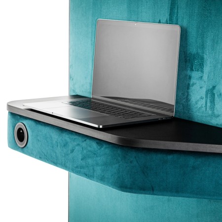 Tablette latérale arrondie pour ordinateur intégrée à la cabine Treehouse. - Treehouse