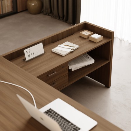 Bureau direction Delta avec meuble de service intégré – Design premium