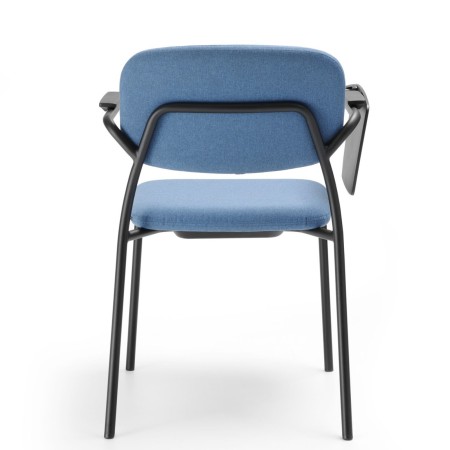 chaise de conférence Hens HS 220 4N avec assise et dossier rembourrés bleu vue de dos