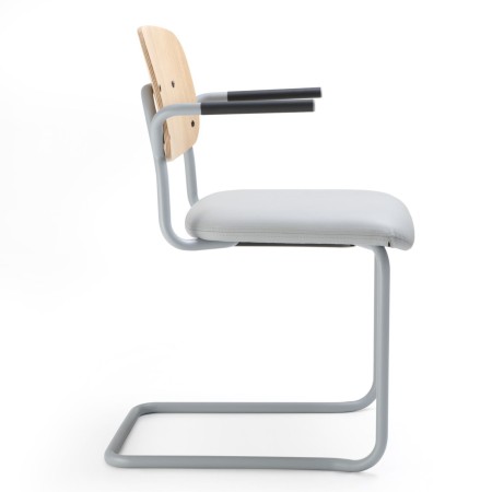 assise tapissée de la chaise Hens HS 230 – tissu beige vue latérale