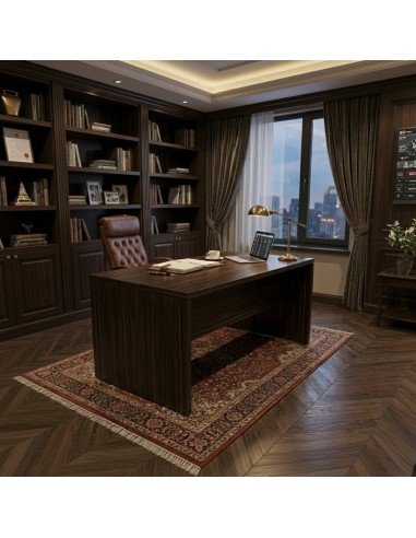 Bureau de direction Delta en bois foncé dans un bureau haut de gamme