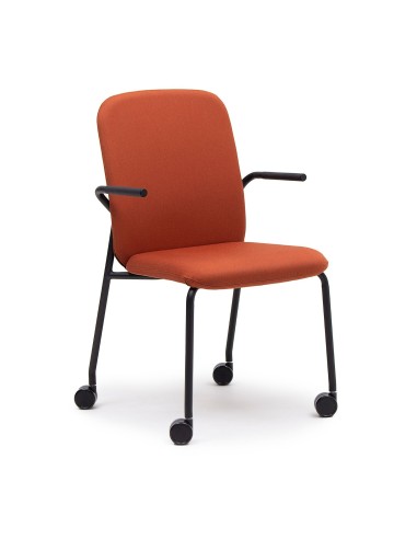 Chaise de conférence Hens HS 260 H sur roulettes – structure acier noire