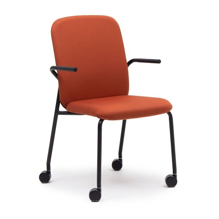 Chaise de conférence Hens HS 260 H sur roulettes – structure acier noire