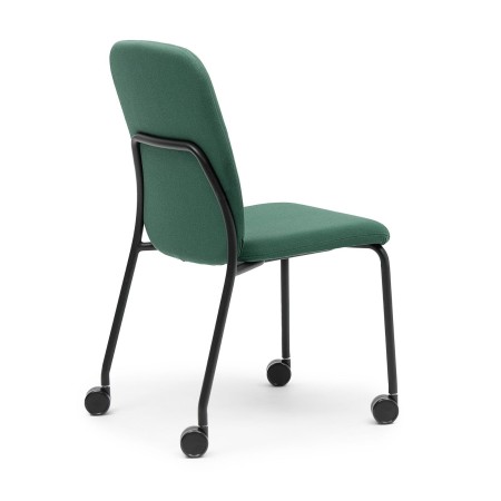 Vue arrière chaise Hens HS 261 H structure acier noir et revêtement vert