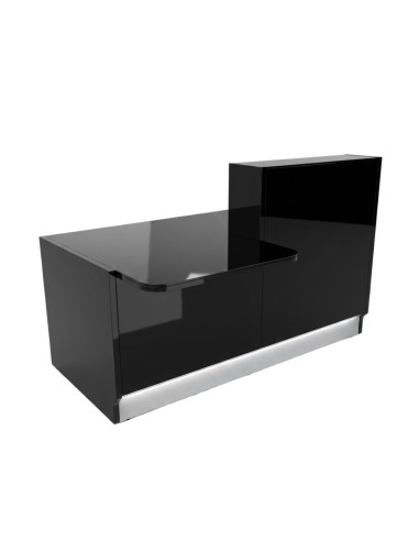 Meuble de réception noir avec accès PMR et led intégré