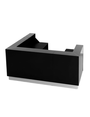 Meuble de réception noir avec 2 profondeurs possibles