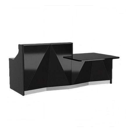 Meuble d'accueil blanc avec tablette intégrée