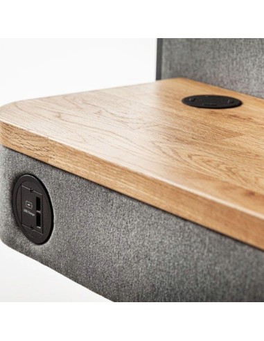 Plateau bois arrondi avec double passe-câbles intégré, pour cabine Treehouse. - Treehouse