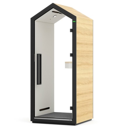 Cabine Treehouse avec assise haute intégrée et plateau compact. - Treehouse