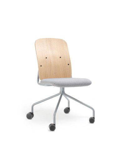 Chaise professionnelle HS 4K0 H avec assise ergonomique et piétement sur roulettes