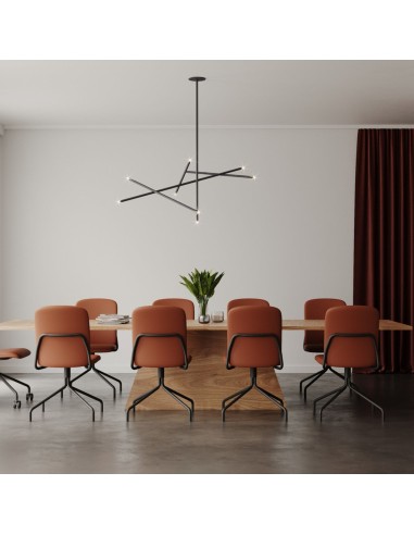 Salle de réunion équipée de chaises Hens HS 4S0 H orange style scandinave