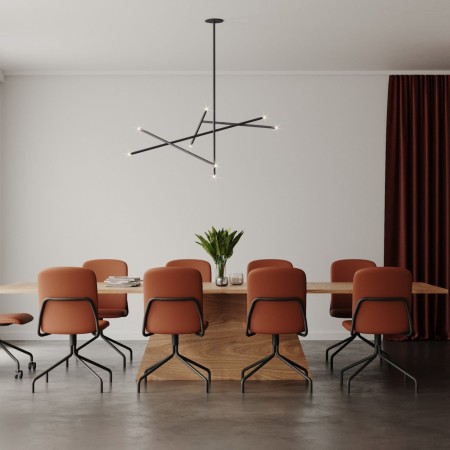 Salle de réunion équipée de chaises Hens HS 4S0 H orange style scandinave