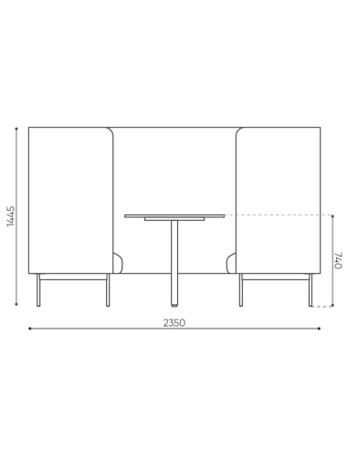 Dimensions du module acoustique Fora en vue de face et latérale. - Fora