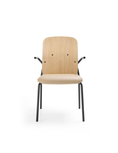 Dossier placage chêne naturel chaise HS 220 H vue de face