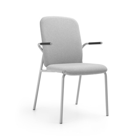 Modèle HS 220 H tissu gris clair avec accoudoirs pour salle de conférence