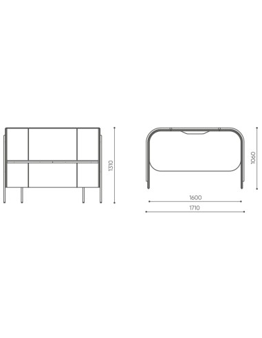 Dimensions du module Leaf Pod en vue frontale et latérale. - Leaf Pod