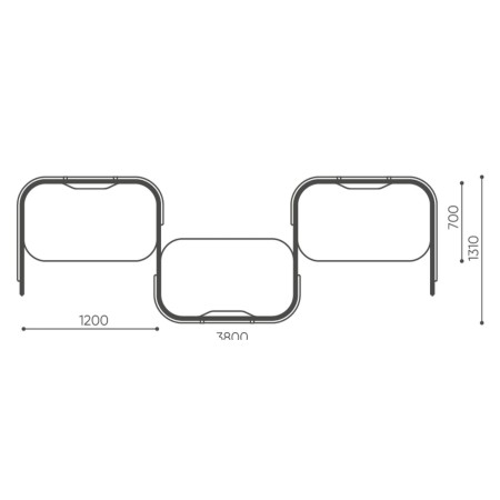 Dimensions du Leaf Pod double, illustrant la configuration en duo et ses mesures principales. - Leaf Pod