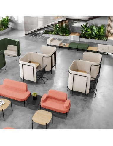 Poste de travail acoustique individuel avec cloison haute - Leaf Pod