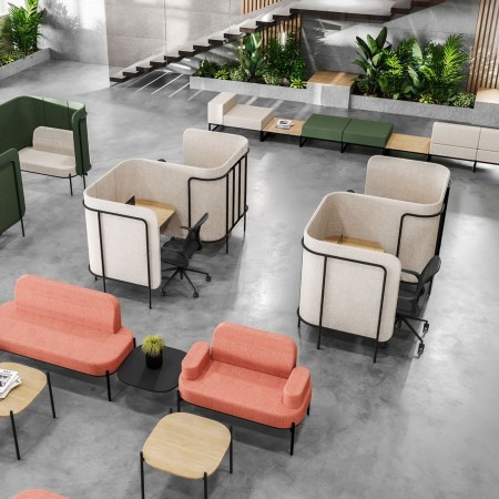 Poste de travail acoustique individuel avec cloison haute - Leaf Pod