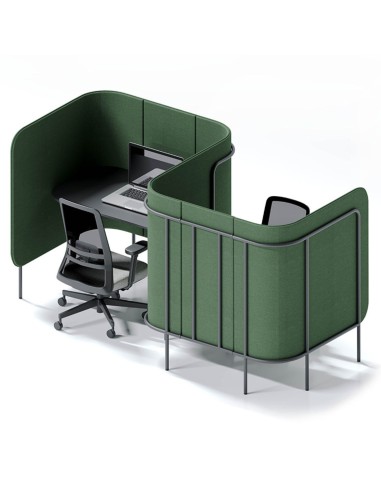 Poste de travail acoustique individuel avec cloison haute - Leaf Pod