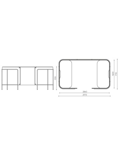 Dimensions du Leaf Pod en vue technique : représentation du module avec ses proportions en plan. - Leaf Pod