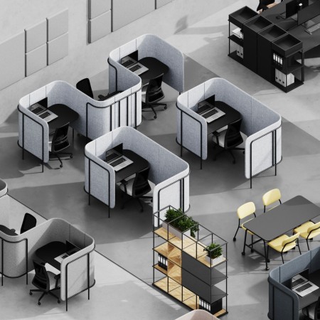 Poste de travail acoustique individuel pour open space - Leaf Pod