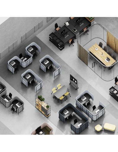 Poste de travail acoustique individuel pour open space - Leaf Pod