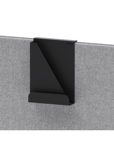 Support mural incliné en métal noir conçu pour maintenir un ordinateur portable ou un document. - Accessoires