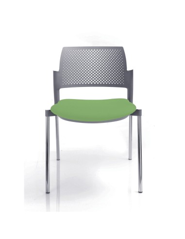 Chaise de conférence et espaces pro avec assise verte confortable Kyos